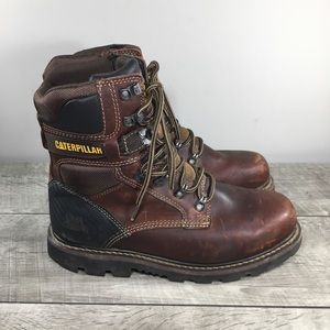Caterpillar CAT Indiana P74122 Brown Leather Work Soft Toe Boots Men's Size 9.5
